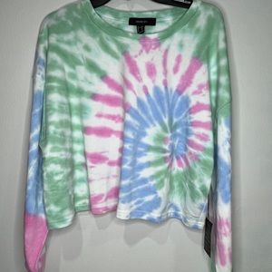 Forever 21 tye die daisy flower athletic pull over long sleeve 2xl